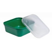 Vierkante Aasdoos - kunststof aasdoos met geperforeerd deksel en veiligheidssluiting