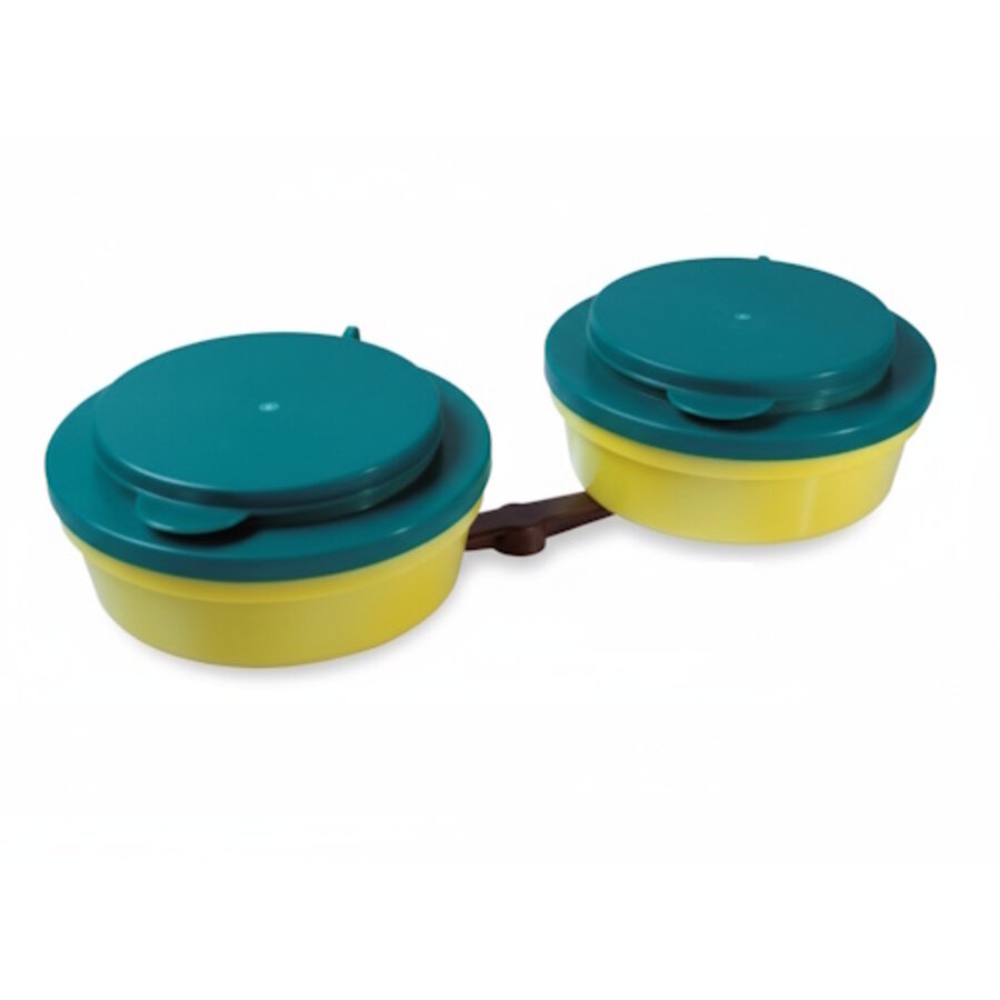 Houder met 2 Madendozen + Stok - geventileerde madenbak met stevige bevestigingsstok