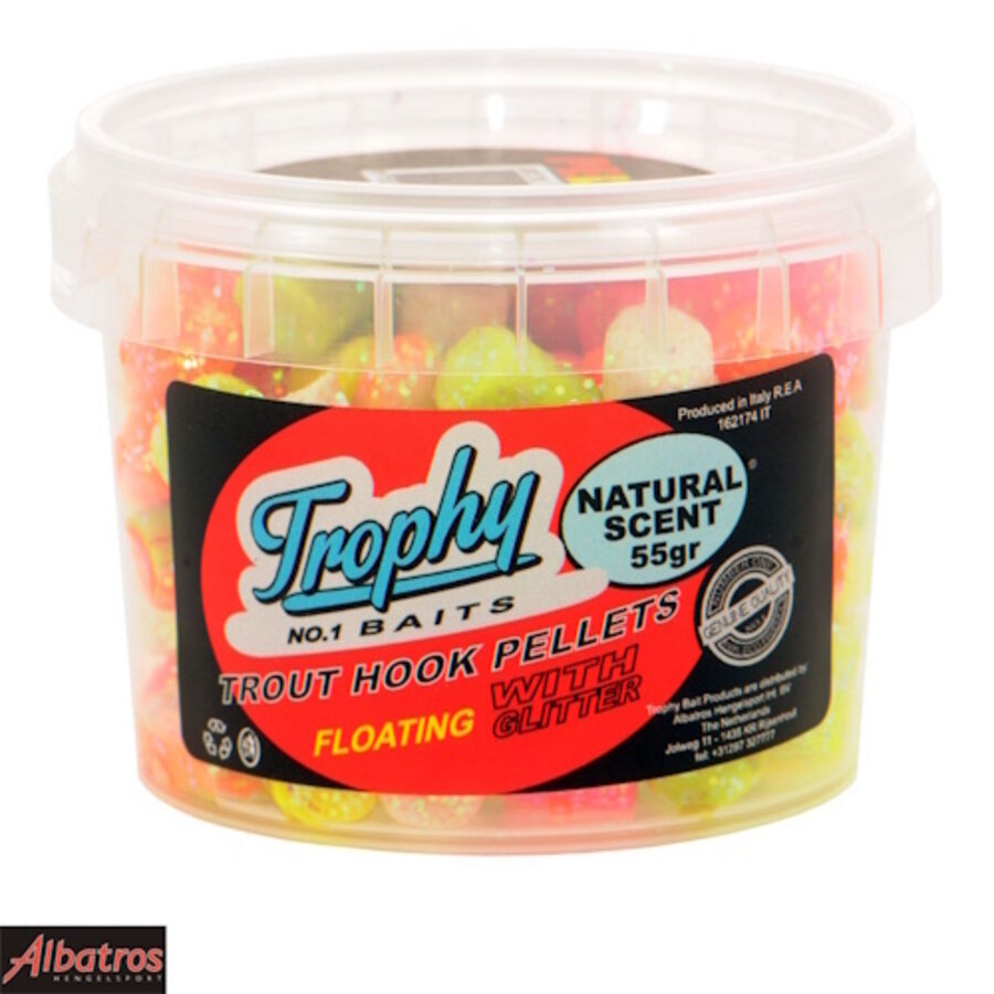 Trout Pellet – kant-en-klare forelpellets met natuurlijke geur in diverse kleuren