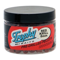 Pre-Drilled Red Krill Pellets – voorgeboorde pellets met krachtige krillgeur voor karper en meerval