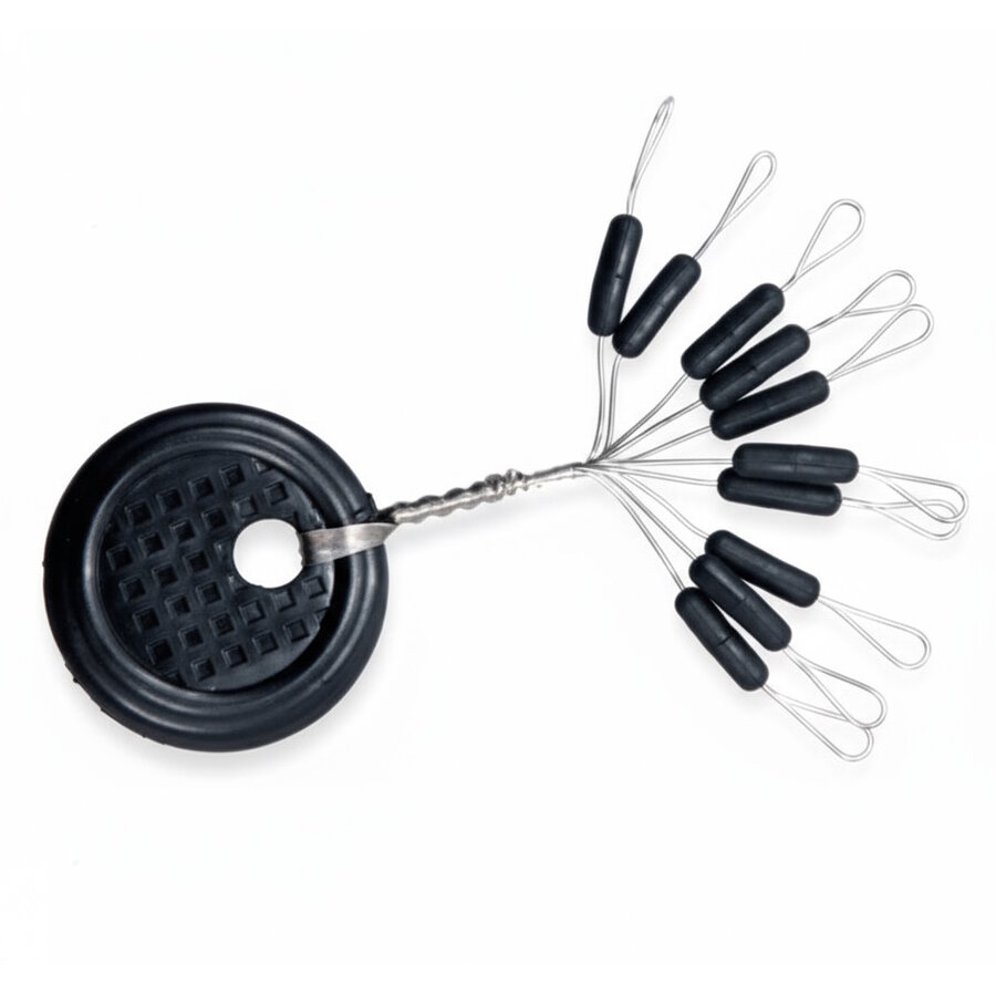 Long Rubber Stopper 10 Stuks - stevige lijnstoppers voor gevlochten en nylon lijnen