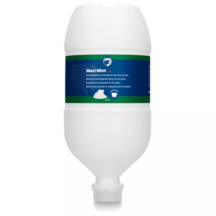 Maxi Mint+ Hangtube 2,5 L - verzorgende uiergel met natuurlijke oliën voor melkkoeien