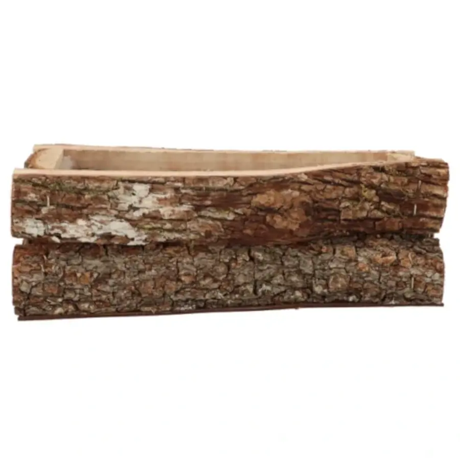 Nature Oak Rectangle 35x16x12cm - rechthoekige plantenhouder van echt eikenhout voor terrariums en huisdecoratie