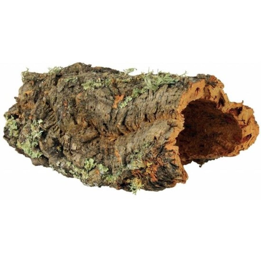 Kurktunnel half rond 50x22x12 cm | kurkbast schuilplek en klimdecoratie terrarium