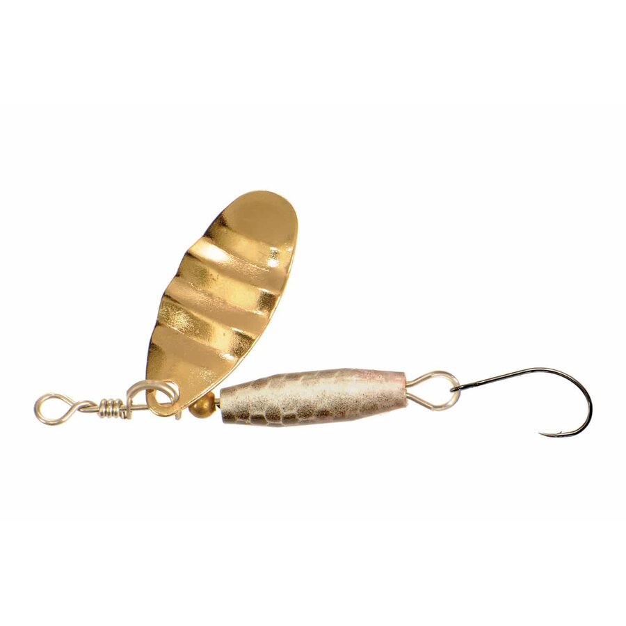 De Predox Trout Attractor Spinner – Goud zijn hoge kwaliteit spinners voor het vissen op forel. De spinner is gekleurd en geribbeld voor een hogere aantrekkingskracht door middel van reflectie. Forel en baars zijn roofvissen die graag jagen met name op kl