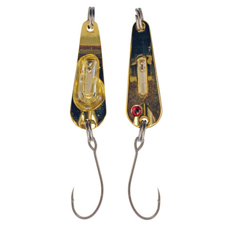 Predox Rattle Spoon 2.3GR/H6 – Microlepel met ratelgeluid voor forel en baars Gold