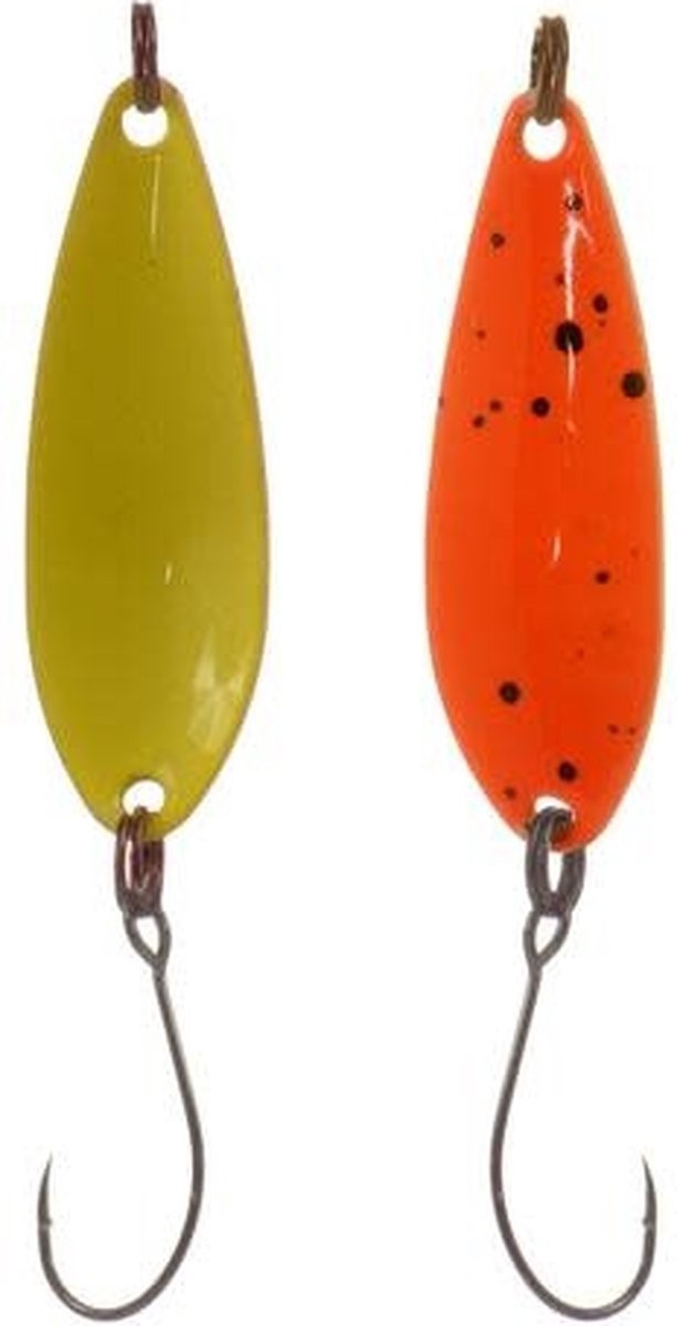 Predox Spoon Teaser 2.4GR/H6 – Ultralichte forellepel met levendige actie en enkele haak Orange/Yellow