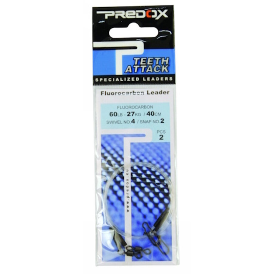 Predox Fluorocarbon Leader 40 cm - sterke fluorocarbon onderlijn met wartel en speld