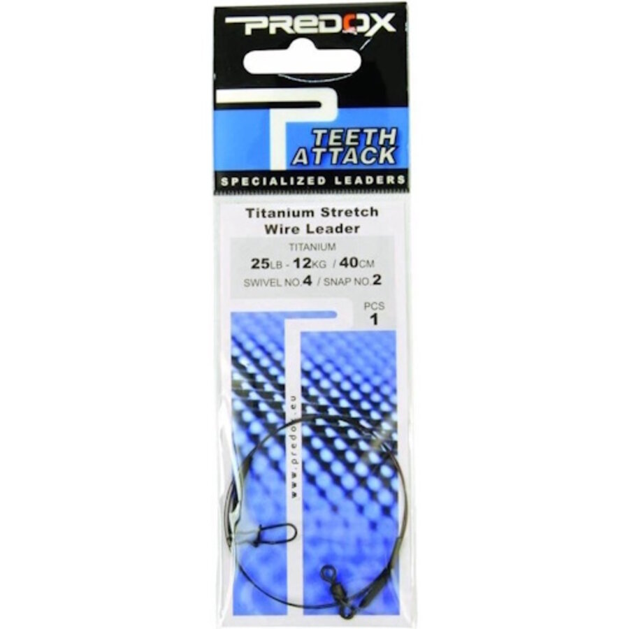 Titan Stretch Wire leader - rekbare titanium onderlijn 40 cm, verkrijgbaar in 12 en 16 kg