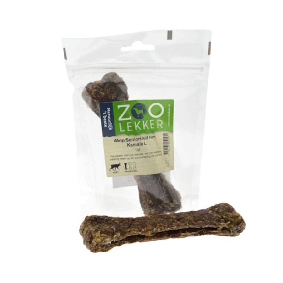 Welp en senior kluif hert kamala L - harde kauwsnack met natuurlijke ondersteuning, 17 cm