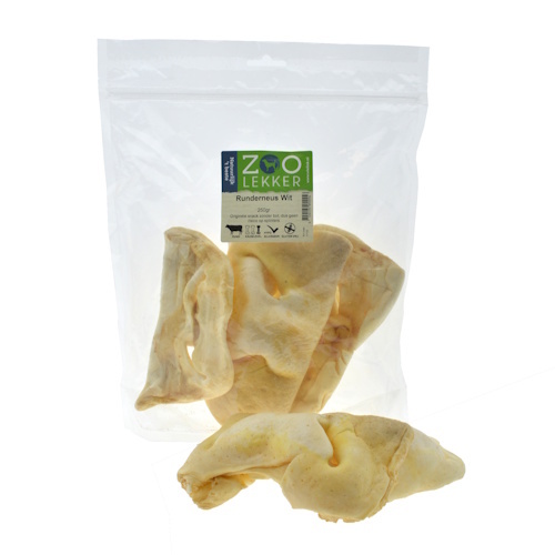 Zoolekker Runderneus wit hondensnack - natuurlijke kauwsnack voor honden, 250 g