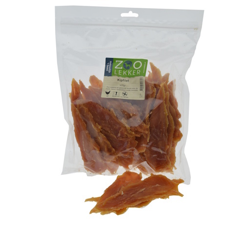 Zoolekker Kipfilet hondensnack - natuurlijke gedroogde kip voor honden 900 Gram