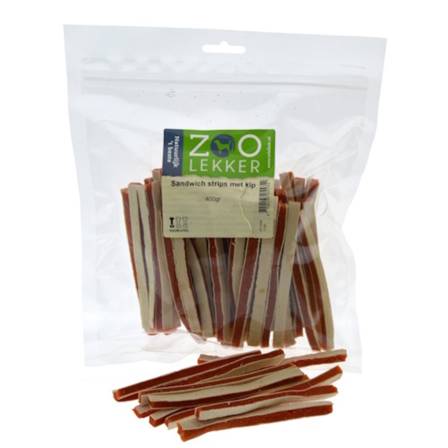 Sandwich strips met kip - zachte hondensnack 400 g
