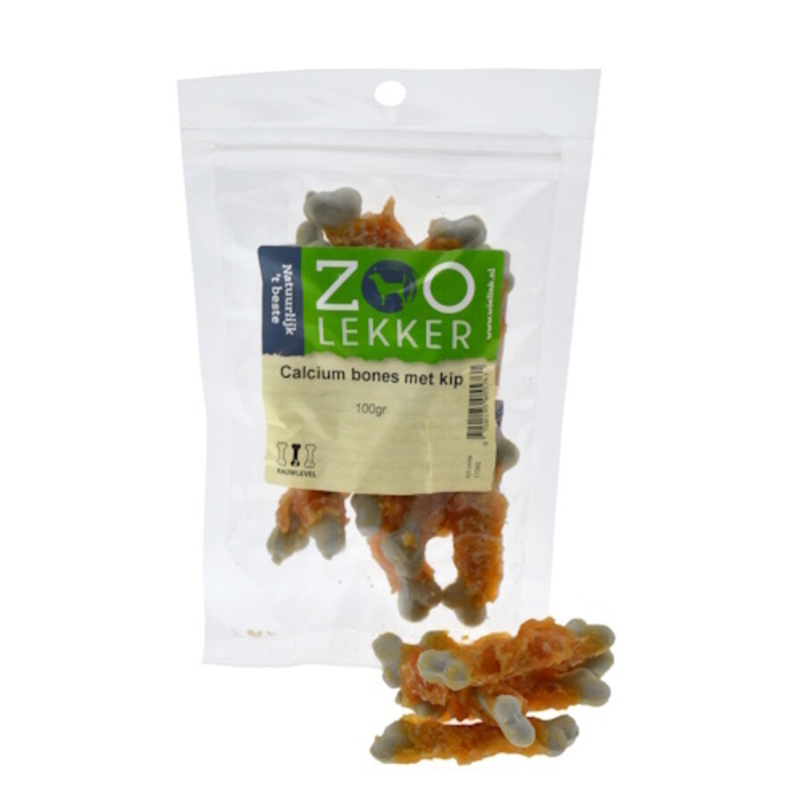Calcium bones met kip - hondensnack in 100 g en 400 g verpakkingen