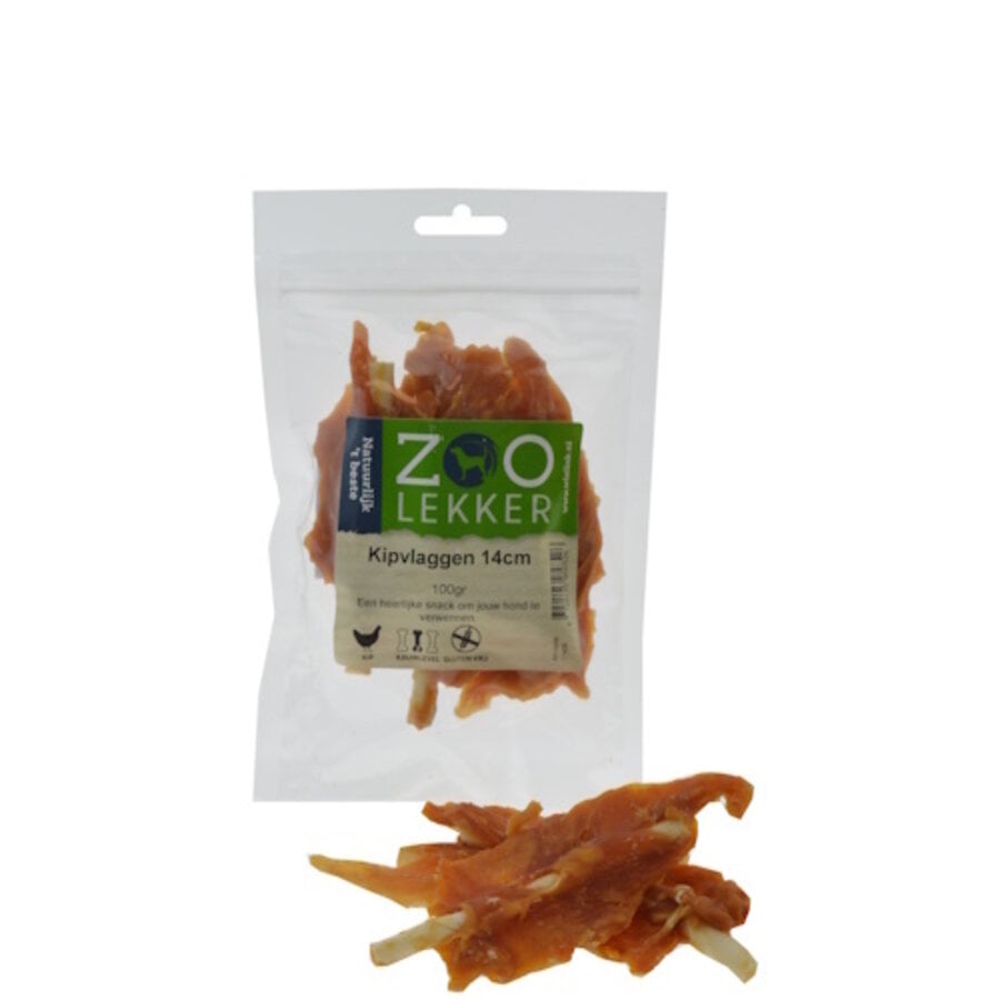 Kipvlaggen 14 cm - smakelijke hondensnack in 100 g en 400 g verpakkingen
