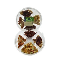 Smulbox - ronde snackbox met vier vakjes gevuld met diverse hondensnacks