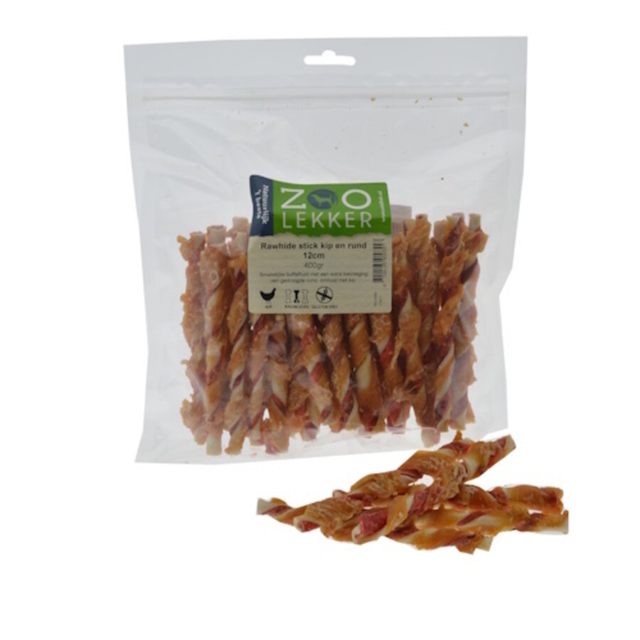 Rawhide stick kip en rund 12 cm - smakelijke hondensnack in varianten van 100 g en 400 g