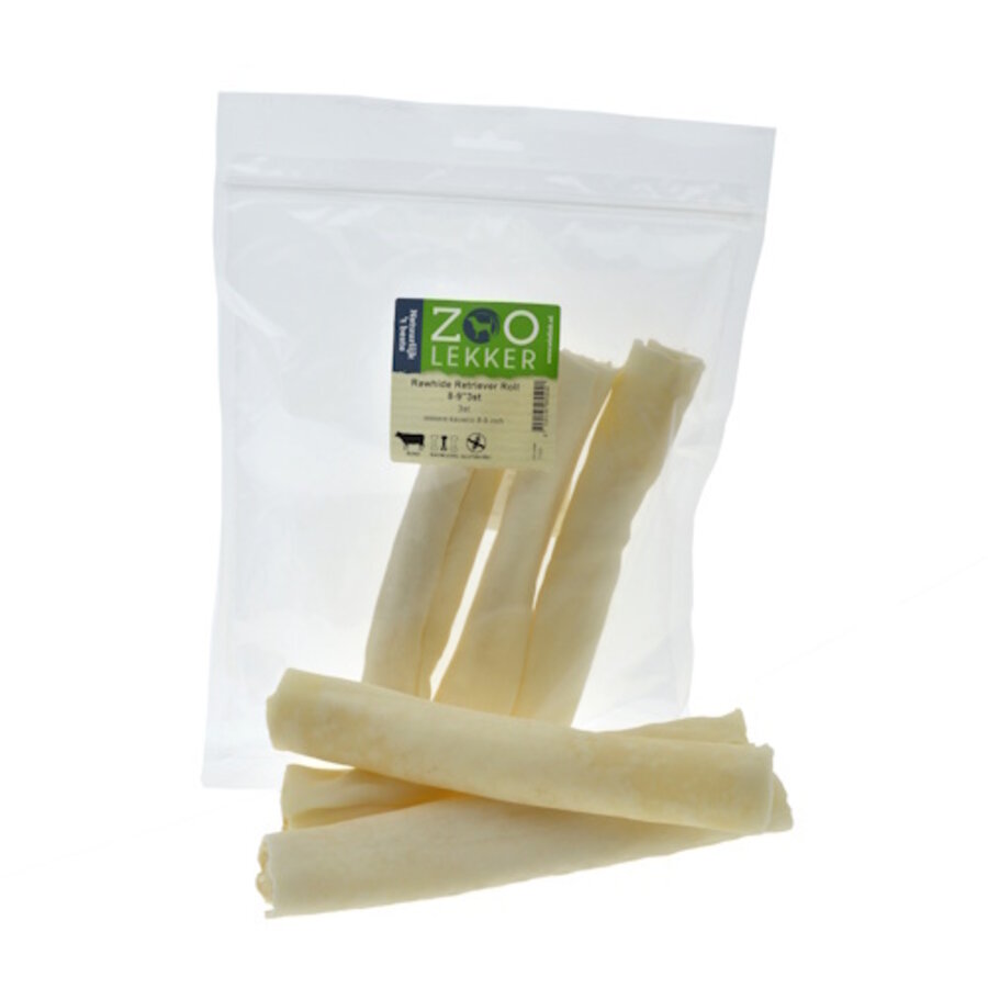 Rawhide retriever roll 8-9 inch - stevige kauwrol voor honden in 3-pack