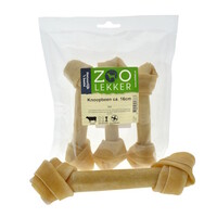 Knoopbeen hondensnack van buffelhuid ca. 16 cm - natuurlijke kauwsnack per 3 stuks