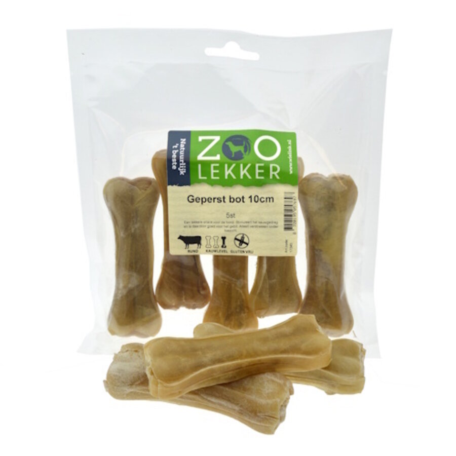 Geperst Bot hondensnack van buffelhuid 10 cm - natuurlijke kauwsnack per 5 stuks