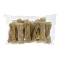 Geperst Bot hondensnack van buffelhuid 10 cm - bulkverpakking 20 stuks