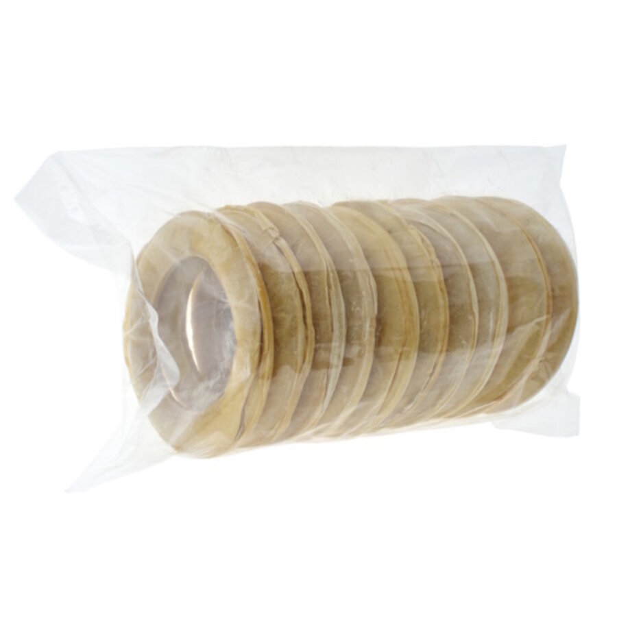 Geperste Donut hondensnack van buffelhuid 15 cm - bulkverpakking 10 stuks