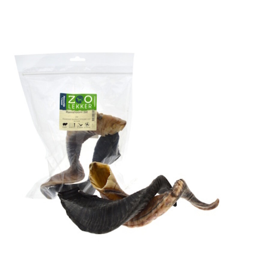 Ramshoorn - natuurlijke hondensnack rijk aan mineralen, 2 stuks