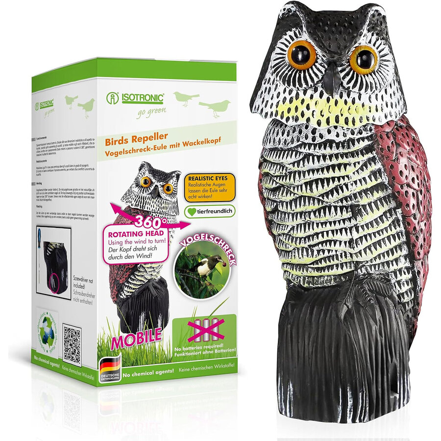 Isotronic Uil met bewegende kop | Vogel Verschrikker