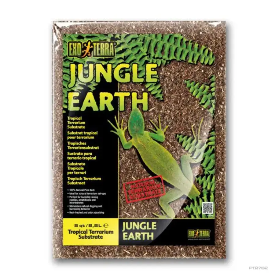 Jungle Earth tropisch terrariumsubstraat 8,8L en 26,4L – natuurlijke dennenschors voor vochtminnende reptielen