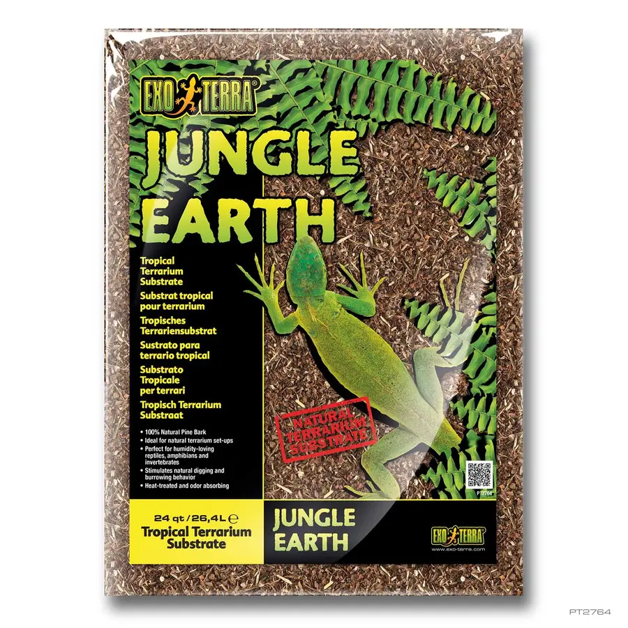 Jungle Earth tropisch terrariumsubstraat 8,8L en 26,4L – natuurlijke dennenschors voor vochtminnende reptielen