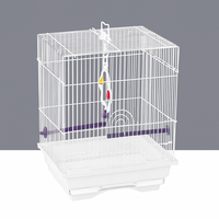 Vogelkooi Type 5B104 - compacte witte vogelkooi met zitstokken, schommel en accessoires