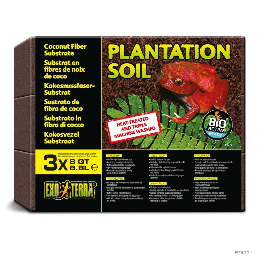 Plantation Soil Brick 3x650g – 26,4L | Natuurlijke kokosbodem voor tropische terraria