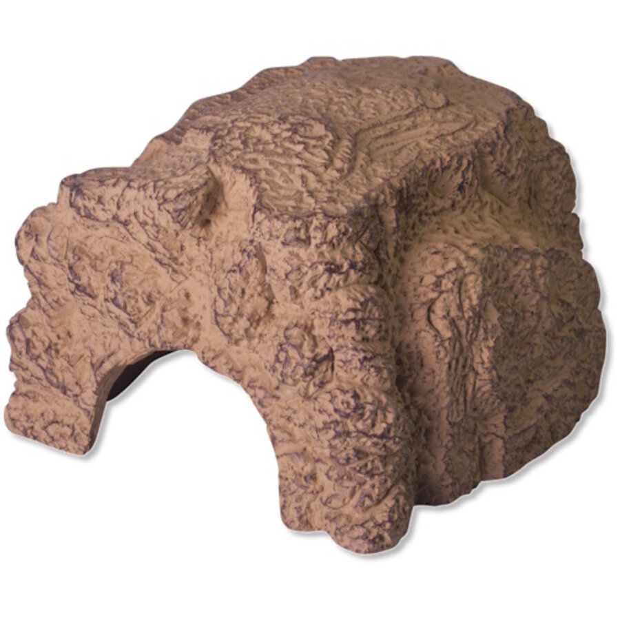 ReptilCava Sand terrariumgrot – zandkleurige schuilgrot in natuurlijke steenlook