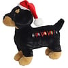 Kerst hondenspeeltje pluche met piep zwart bruin 30 cm