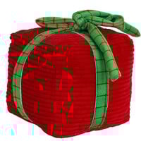 Pluche kerstcadeau hondenspeeltje rood groen 12 cm