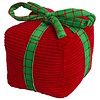 Kerst hondenspeeltje pluche cadeau rood groen 12 cm