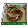Kerst hondensnack buffelhuid kerstkrans rood groen wit