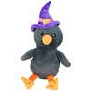 Hondenspeelgoed kraai met halloween hoed grijs