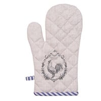 Ovenhandschoen haan beige blauw - warme en stevige keukenhandschoen