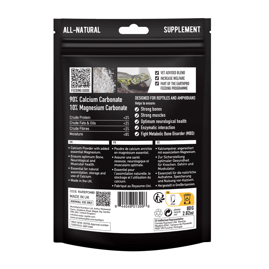 Earth Pro CalciumPro Mg Calcium magnesium supplement voor reptielen en amfibieën 80|450 gram