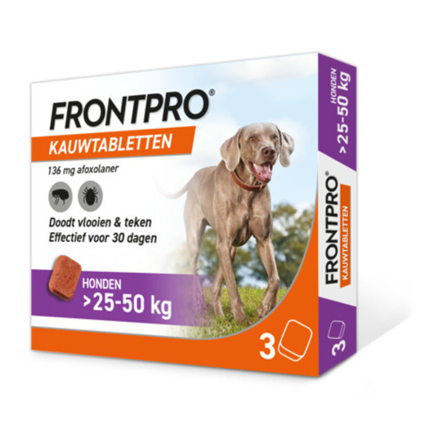 Vlooien- en Tekenkauwtabletten Hond boven 25 tot 50 kg | 136 mg | 3 Stuks