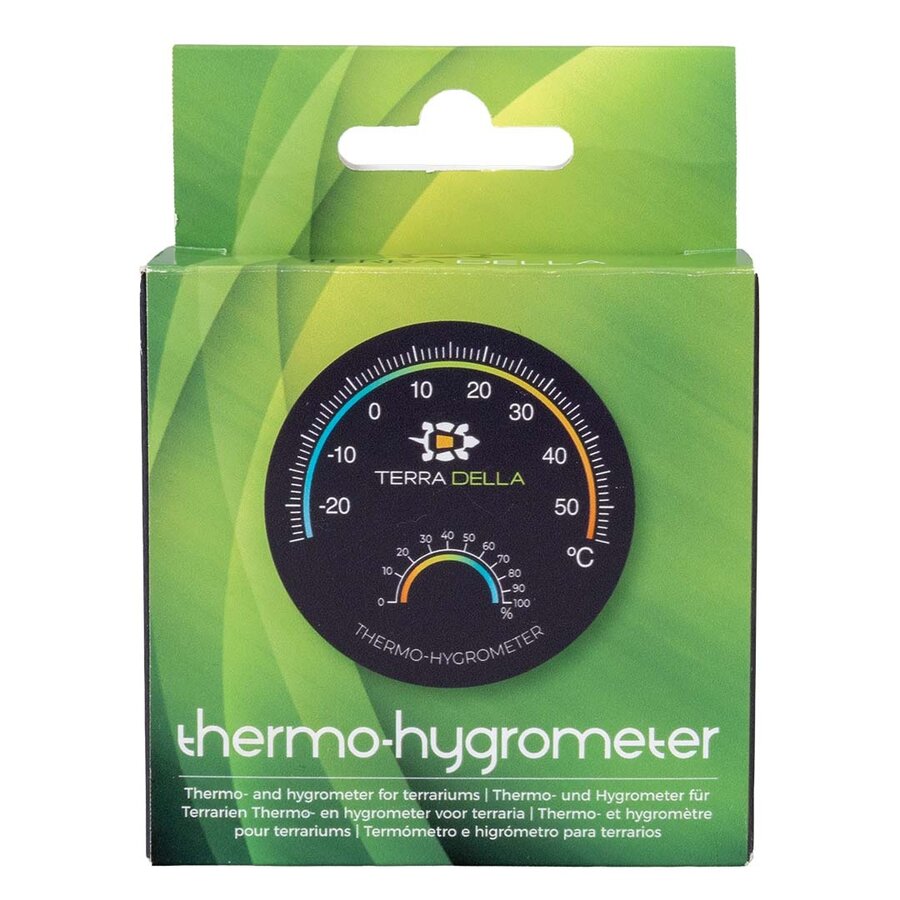Thermo-hygrometer 7.5x7.5x1.5cm zwart