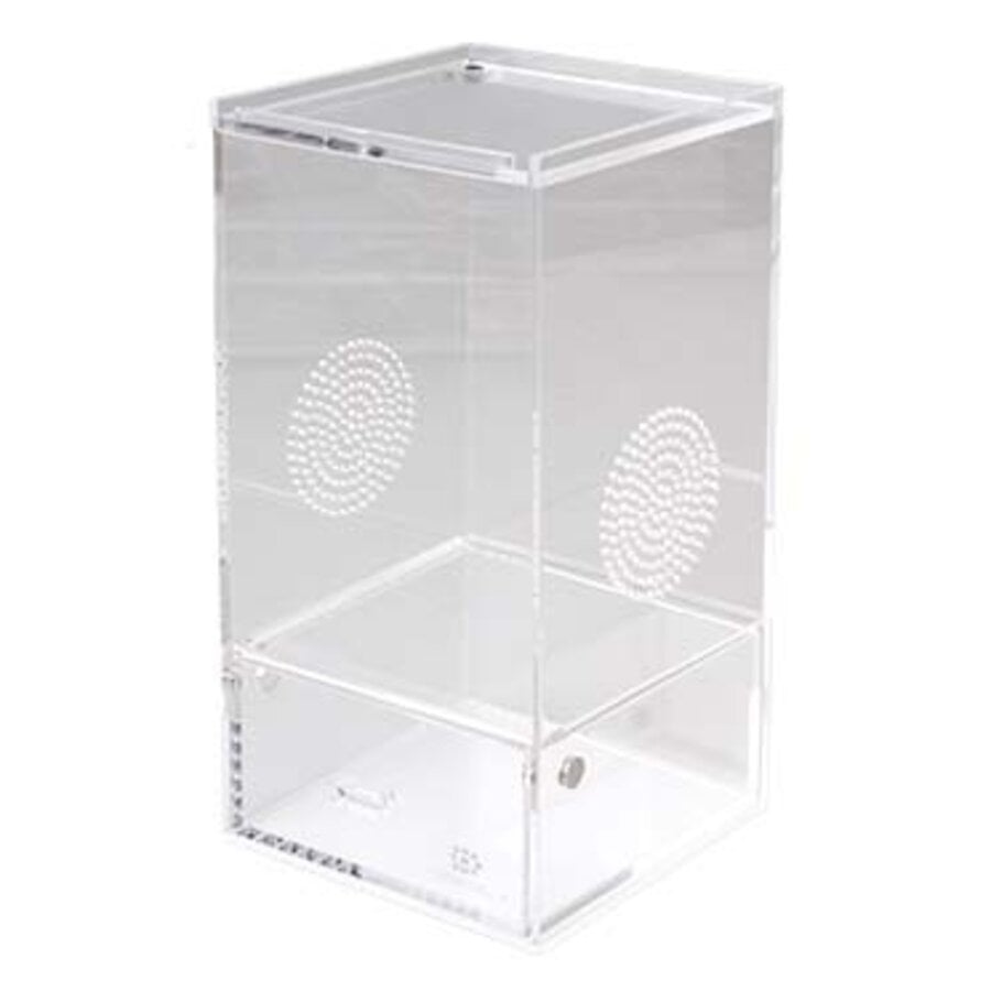 Acrylterrarium voor ongewervelden met schuifdeksel en uitneembare lade