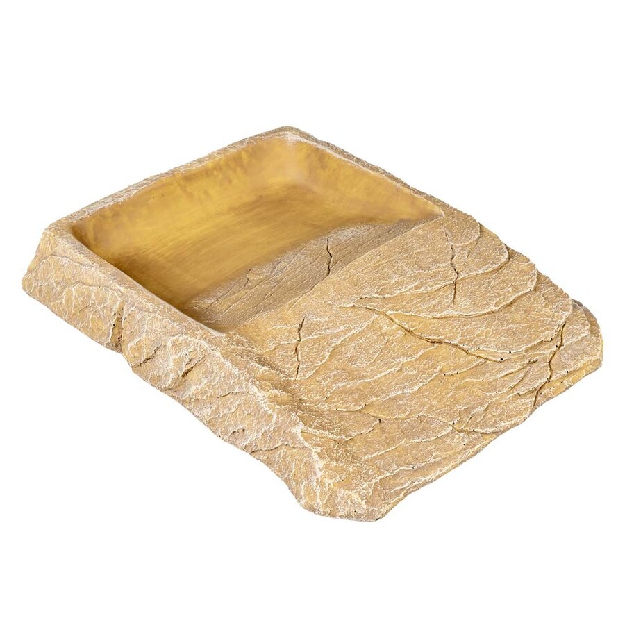 Schildpadschaal zandkleur 29x22x4,5 cm drink en voerschaal voor schildpadden