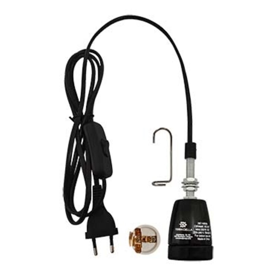 Keramische fitting met snoer 180x4,7cm E27 tot 200W