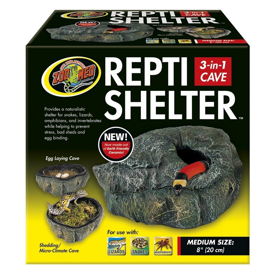 Repti Shelter 3 in 1 grot schuilplaats vochthut en legplaats voor reptielen en amfibieën