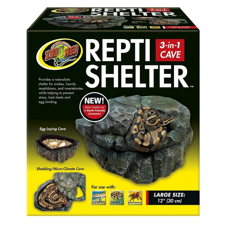 Repti Shelter 3 in 1 grot schuilplaats vochthut en legplaats voor reptielen en amfibieën