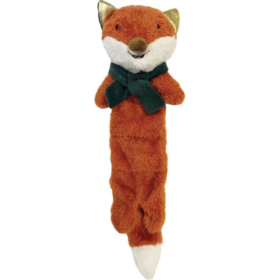 Forest squeaky fox pluche hondenspeelgoed met pieper 39 x 11 x 7,5 cm