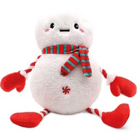 Eco xmas sneeuwpop gerecycled pluche hondenspeeltje