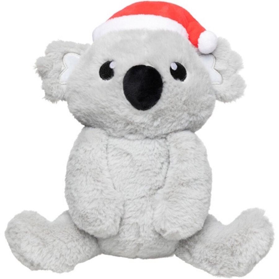 Coco koala kerst hondenspeeltje van pluche met kerstmuts 25 cm
